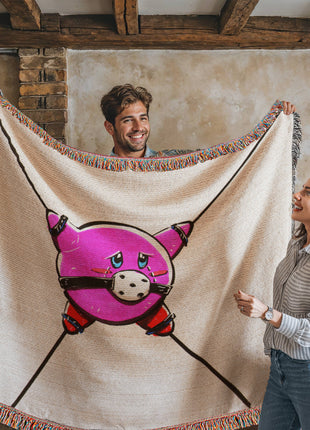 Kirby Chibi Blanket | Nintendo Woven Throw - Snapping Turtle Gallery