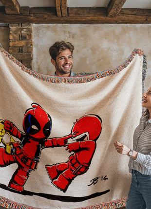 Deadpool Daredevil Chibi Blanket | Marvel Woven Throw - Snapping Turtle Gallery