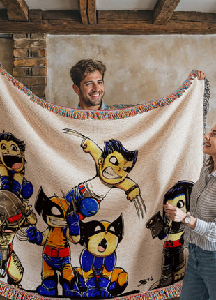 Wolverine X-23 Chibi Woven Blanket | Marvel X-Men Premium Cotton Throw - Snapping Turtle Gallery
