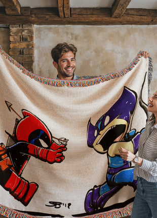 Hawkeye Deadpool Chibi Blanket | Marvel Woven Throw - Snapping Turtle Gallery