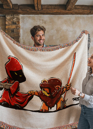 Ewok Jawa Chibi Blanket | Star Wars Woven Throw - Snapping Turtle Gallery