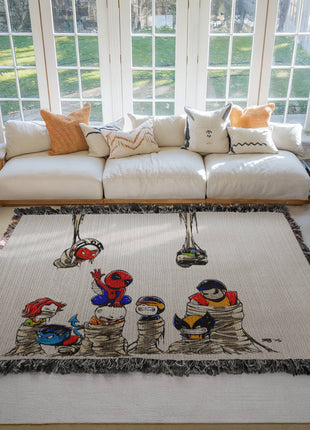 Spider-Man X-Men Chibi Woven Blanket | Marvel Premium Cotton Throw - Snapping Turtle Gallery