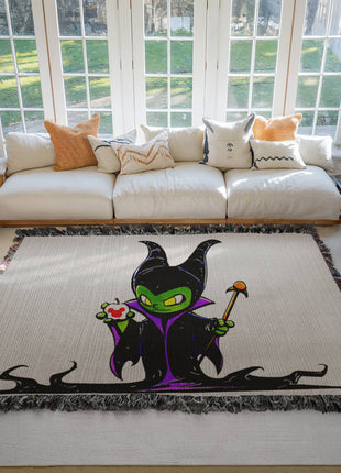 Maleficent Chibi Woven Blanket | Disney Villain Premium Cotton Throw, Shop Maleficent chibi Disney villain woven blanket. 100% cotton loom-woven throw, 3 sizes. No peeling, no fading. Fast US shipping. Order yours today., [-Snapping Turtle Gallery