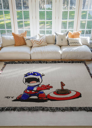 Thor Captain America Chibi Blanket | Marvel Mjolnir Woven Throw - Snapping Turtle Gallery