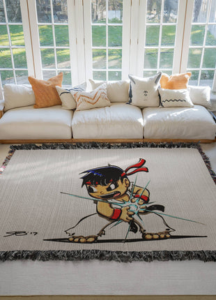 Ryu Blanket | Street Fighter Chibi Woven Throw 50x60 - Snapping Turtle Gallery