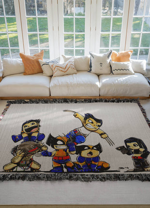 Wolverine X-23 Chibi Woven Blanket | Marvel X-Men Premium Cotton Throw - Snapping Turtle Gallery