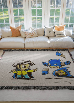 Law Batman Chibi Blanket | One Piece x DC Woven Throw - Snapping Turtle Gallery