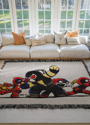 Bane Harley Quinn Deadpool Chibi Blanket | Marvel x DC Woven Throw - Snapping Turtle Gallery
