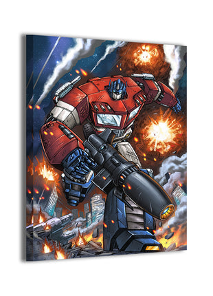Optimus Prime by Verry Woong; gallery-wrapped, ready to hang.