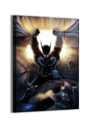  Batman-inspired vigilante rises with bats – 24x36 metal comic wall print