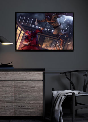 Batman vs Deadpool Batarang Crossfire acrylic wall art