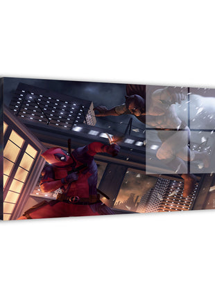 Batman vs Deadpool Batarang Crossfire metal wall art