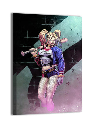 Harley Quinn Batter Up Wall Art gloss canvas print by Don Mark Noceda