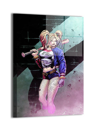 Harley Quinn Batter Up Wall Art dye-sublimated metal print by Don Mark Noceda