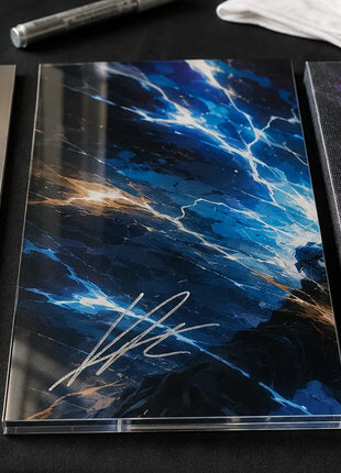 Signed metal, acrylic, and canvas wall art surfaces compared
