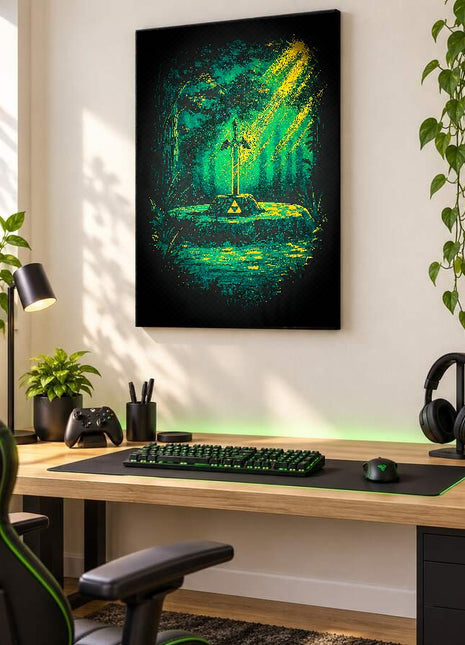 Blade of the Lost Woods Master Sword Zelda canvas wall art mockup