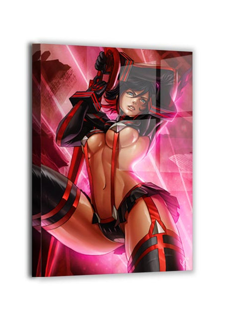 Large Acrylicfeaturing Ryuko in battle stance – Kill la Kill artwork 24x36