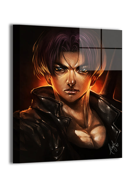 Bladeborn Resolve wall art metal print displaying bold contrast and cinematic depth, capturing a resolute warrior presence on durable aluminum by Snapping Turtle Gallery