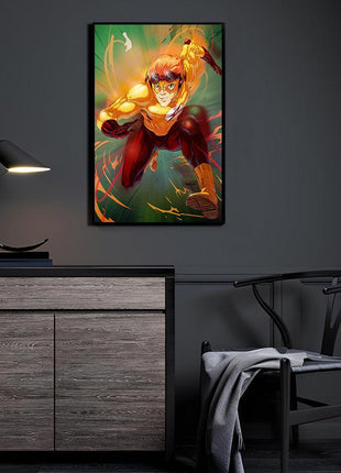 Kid Flash acrylic wall art by Myk Emmshin