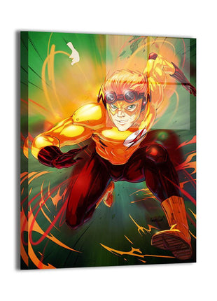 Kid Flash metal wall art by Myk Emmshin