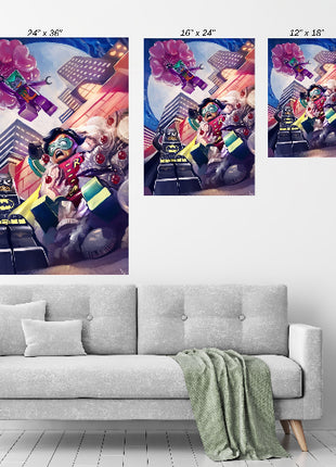 LEGO Batman Team Wall Art size comparison chart by Wizyakuza (Ceasar)