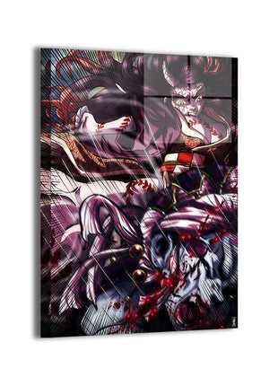 Blood Moon Rampage Nezuko Wall Art featuring Nezuko Kamado in an awakened demon transformation on dye-sublimated metal, artwork by Ray Dash.