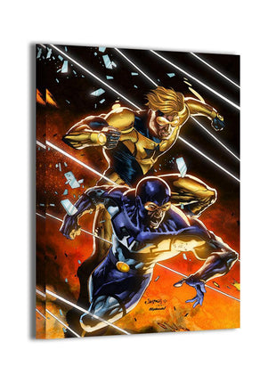 Booster Gold; Blue Beetle canvas wall art by Jimbo Salgado