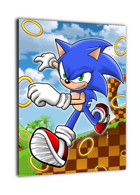 Blue Speed Unleashed Sonic the Hedgehog canvas wall art mockup