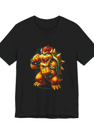 Front view of the black Bowser Koopa Attack Graphic T-Shirt.