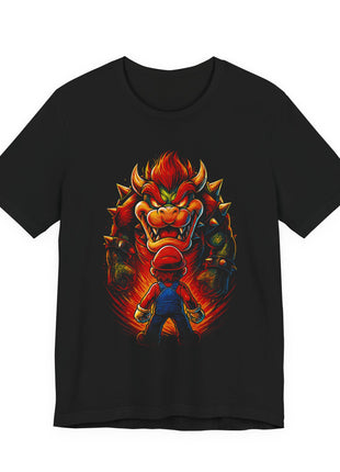 Front view of the black Bowser Spiked Fury Graphic T-Shirt.