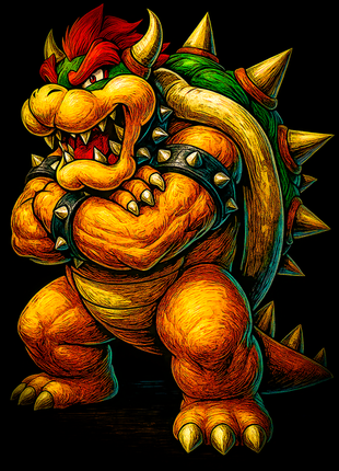 Bowser Super Mario wall art in Acrylic, Canvas and Metal