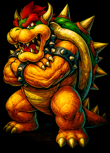 Bowser Super Mario wall art in Acrylic, Canvas and Metal