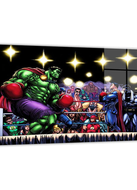 Hulk vs Superman metal wall art by Ryan Pasibe