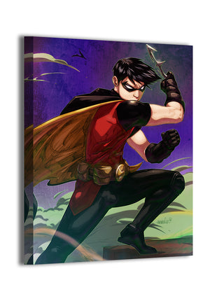 Boy Wonder Robin Dick Grayson canvas wall art by Myk Emmshin