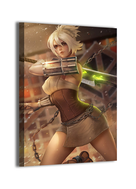 riven league of legends by nopeys on gallery-wrapped canvas, ready to hang.