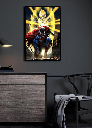 Premium Vegeta vs Superman acrylic wall art by Ryan Pasibe