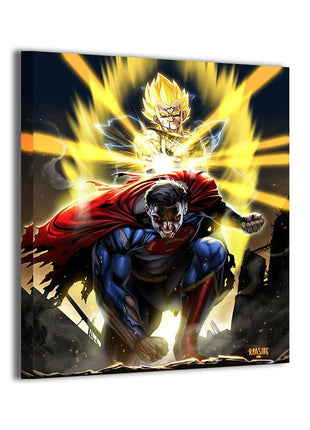 Premium Vegeta vs Superman canvas wall art by Ryan Pasibe