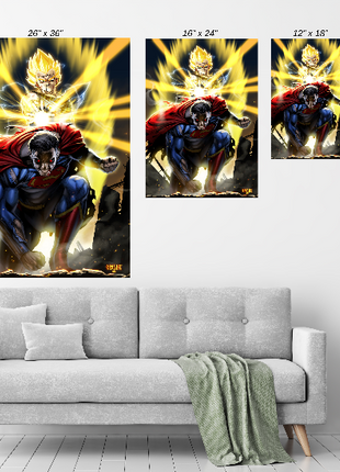 Premium Vegeta vs Superman wall art gallery image