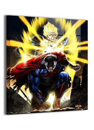 Premium Vegeta vs Superman metal wall art by Ryan Pasibe