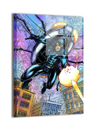 Bugship Pursuit Ted Kord Blue Beetle metal wall art with the Bug airship by Ray Racho