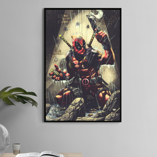 Bulletproof Sarcasm Poster Print – Deadpool Action Comic Wall Art