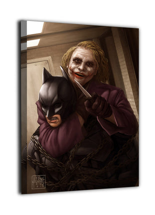 Joker & Batman Wall Art gloss canvas print by Justine Cruz