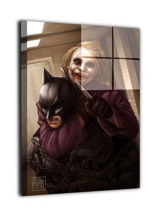 Joker & Batman Wall Art dye-sublimated metal print by Justine Cruz