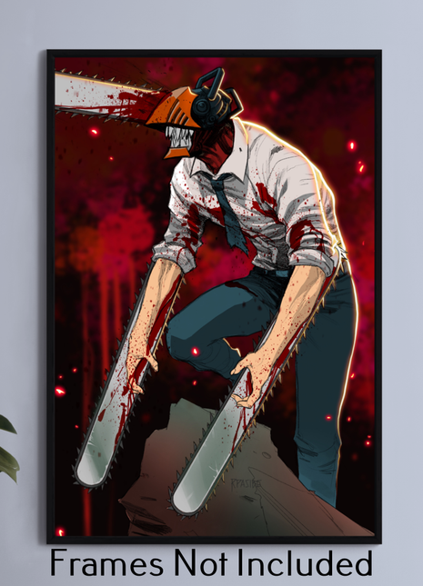 Chainsaw Man Wall Art Acrylic Print, Premium Wall Art by Snapping Turtle Gallery