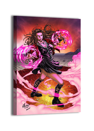 Full-body Wanda Maximoff casting spells – large canvas print

