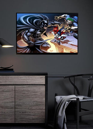 Harley Joker vs Batman Wall Art acrylic print by Ryan Pasibe