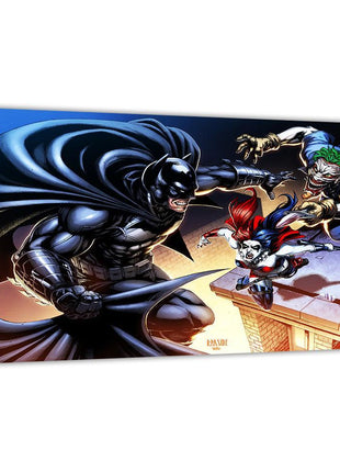 Harley Joker vs Batman Wall Art dye-sublimated metal print by Ryan Pasibe