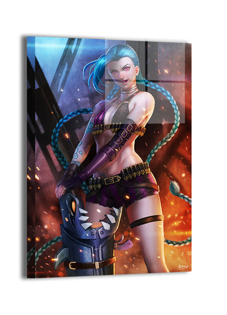 Chaotic Firebrand Wall Art Metal Print – Jinx by Nopeys