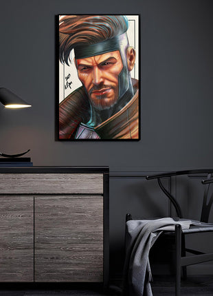 Charged Intent Metal Print — Gambit artwork by Aurelio Rigoni; modern sheen, ready to hang.