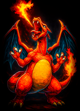 Charizard Pokémon wall art in Acrylic, Canvas and Metal